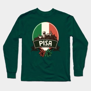 Pisa, Italy --- Retro Style Design Long Sleeve T-Shirt